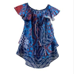 DESIGUAL Sleeveless Blouse with ruffle and tiers